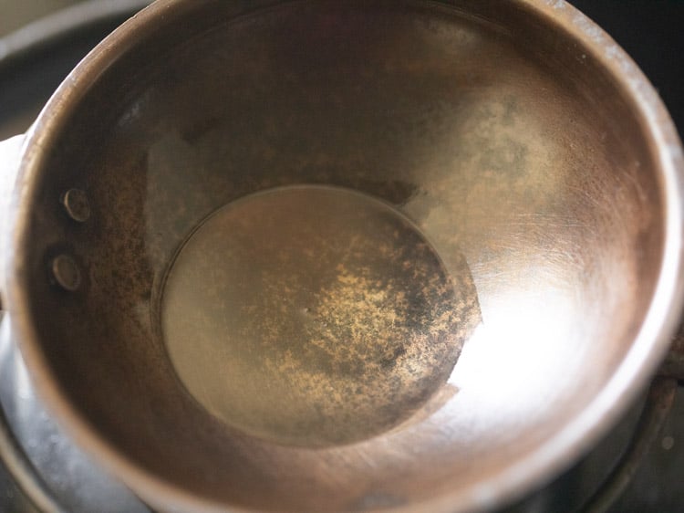 oil in a tadka pan