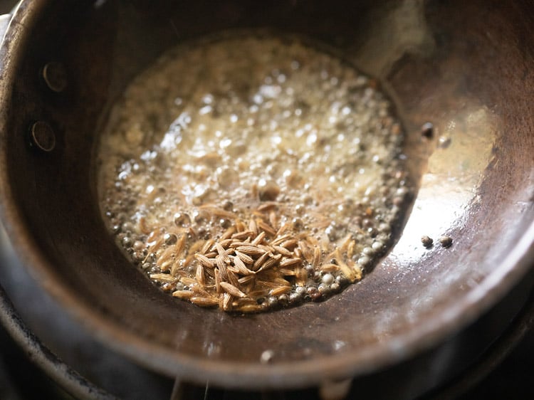 cumin seeds added to tempering oil