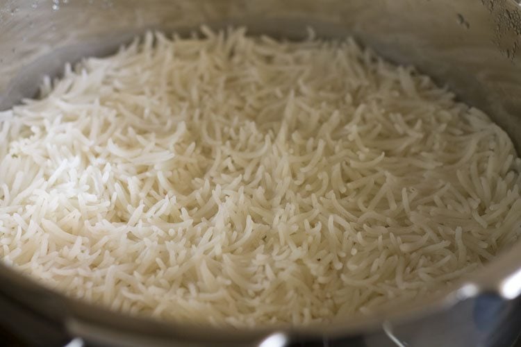 rice cooked for 2 to 3 minutes in pressure cooker
