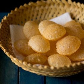 puri for pani puri on a basket