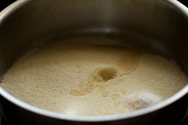 suji and oil in a bowl