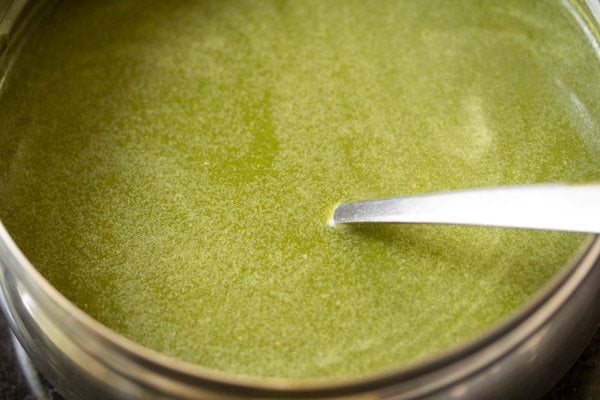 Pani Puri 13 mixing water with green chutney