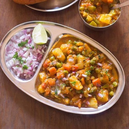 khada pav bhaji recipe