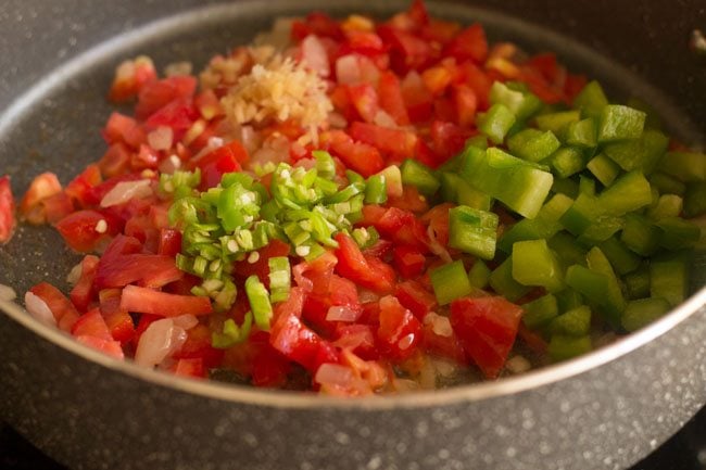 ginger green chili capsicum added