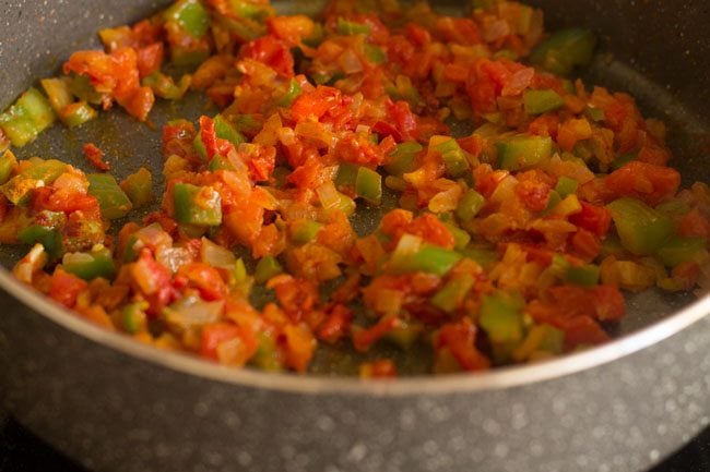 mixing spices with veggie mixture