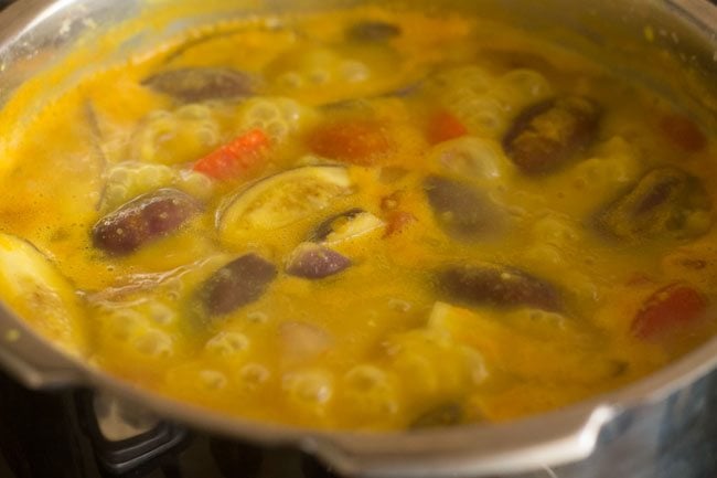 cooking lentils and vegetables