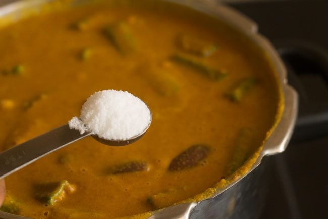 salt added to Kerala sambar