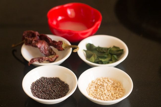 tempering ingredients in bowls