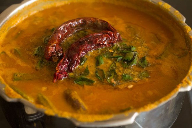 tempering added to Kerala sambar