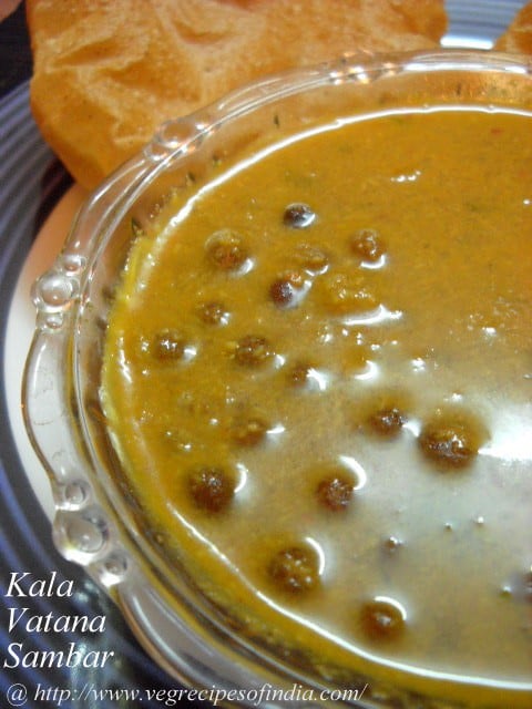 Kala Vatana Sambar Recipe: Malvani Kala Vata Sambar Recipe, Kala Vatana Sambar