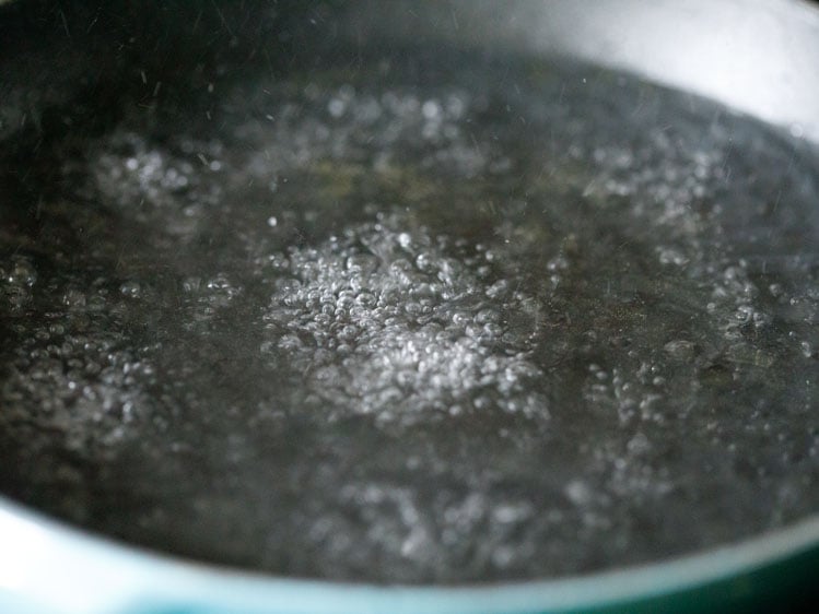 water boiling in the pan