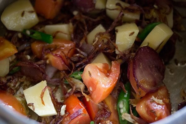 saute veggie mixture for a minute