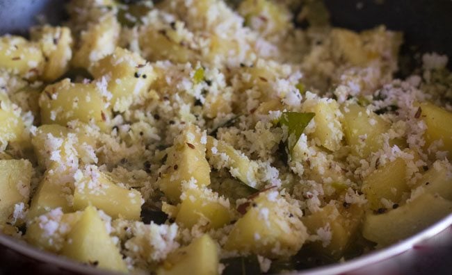 coconut mixed with the vegetable. 