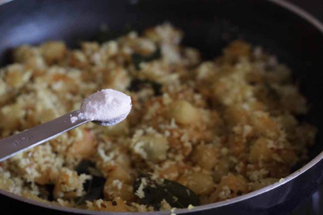 adding salt to the vegetable. 