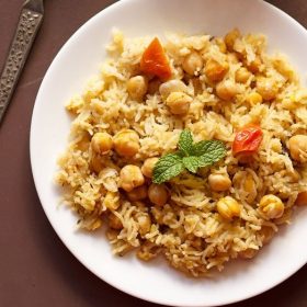 chana pulao recipe, chole pulao recipe, chickpea rice recipe