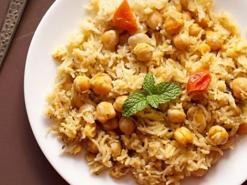 chana pulao recipe, chole pulao recipe, chickpea rice recipe