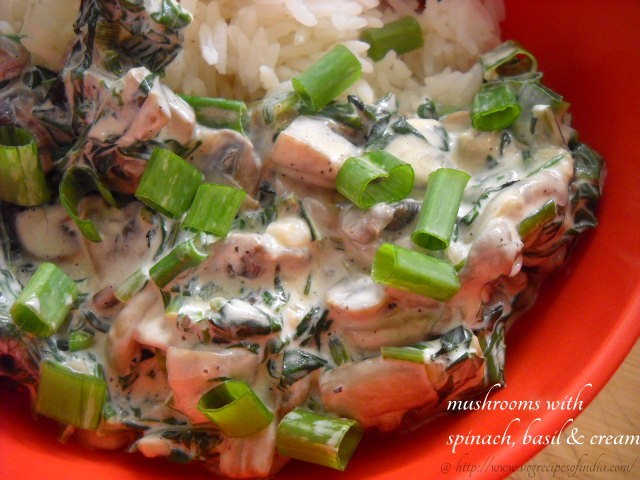 mushroom spinach creamy sauce: mushroom spinach creamy sauce recipe