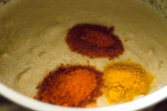 spice powders added to masala