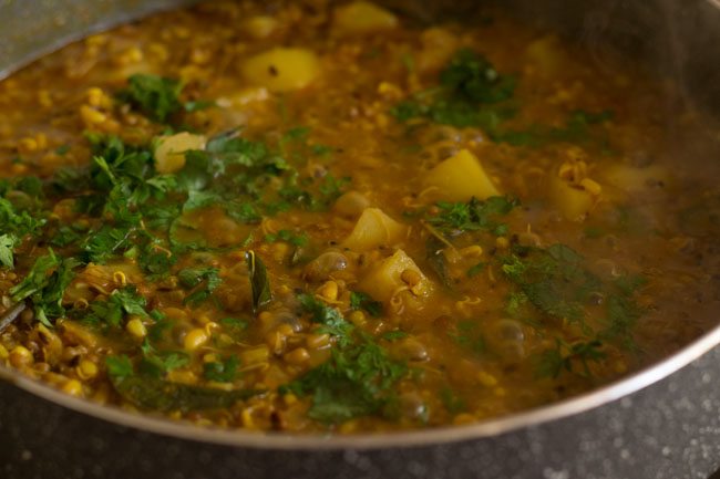 coriander leaves added for garnishing