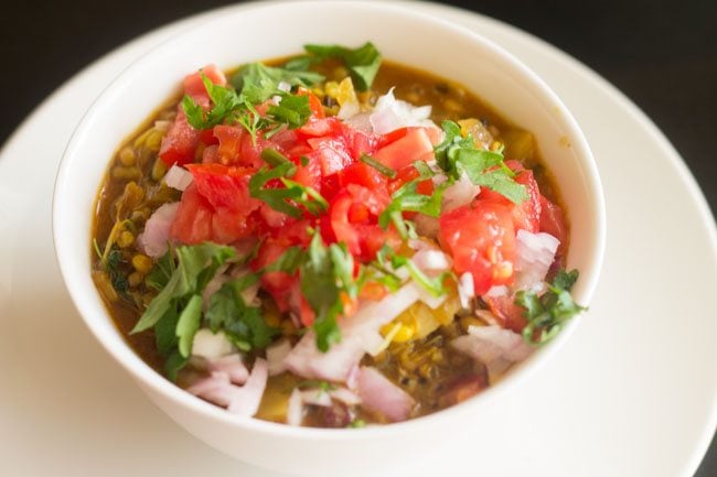 coriander leaves added to usal