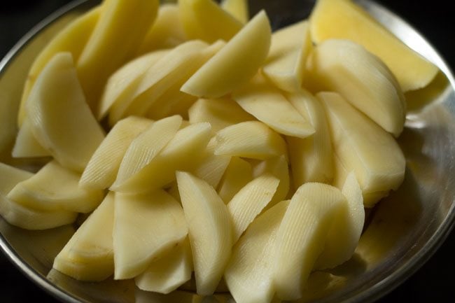 sliced potatoes in a plate