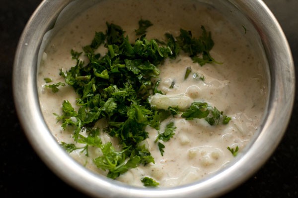 coriander leaves added