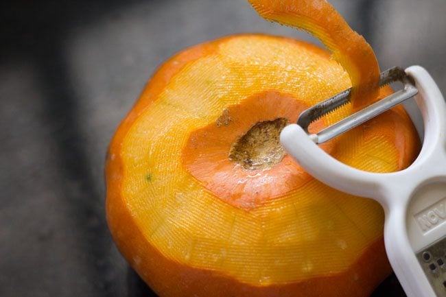 peeling pumpkin