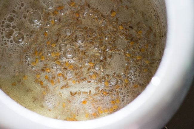 fry the fenugreek seeds and cumin seeds