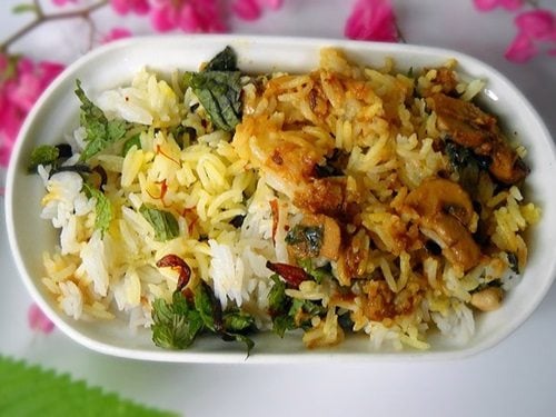 mushroom dum biryani recipe