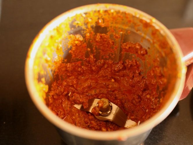 peri peri sauce after blending in a grinder.