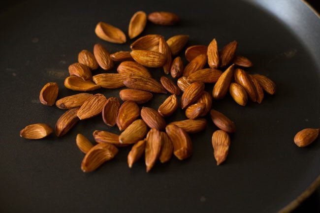 almonds in a sauté pan to toast.