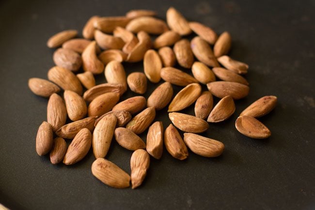 toasted badam for pesto sauce recipe.