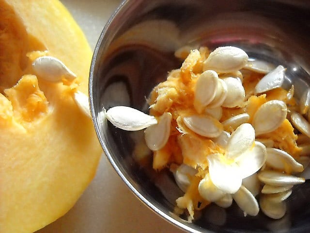 pumpkin seeds in a bowl