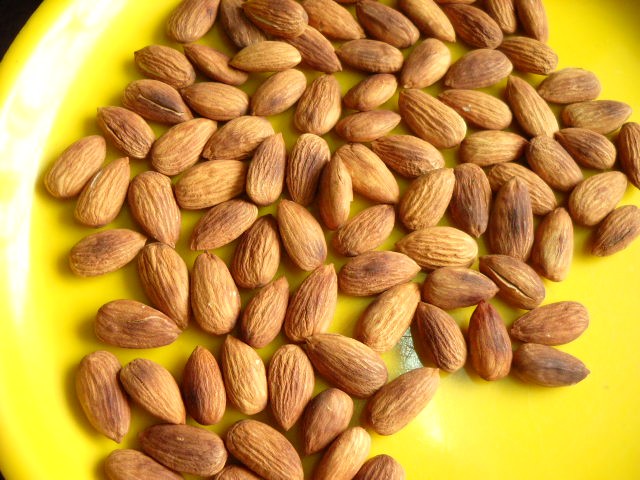 roasted almonds for dukkah recipe. 