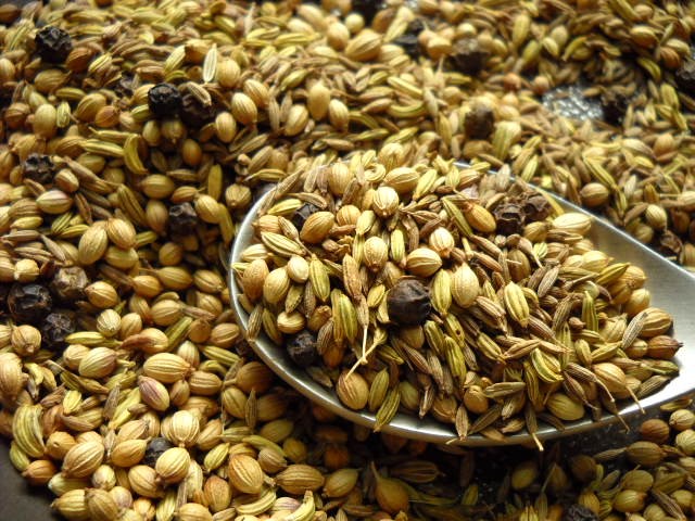 roasted-spices-for-duqqa roasting whole spices for dukkah recipe.