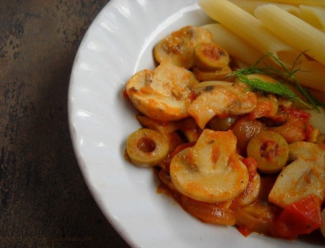 tomato mushroom pasta recipe, tomato mushroom pasta