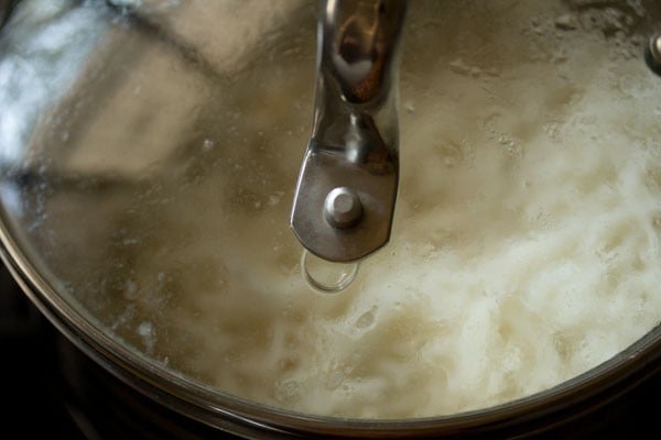 rice being cooked