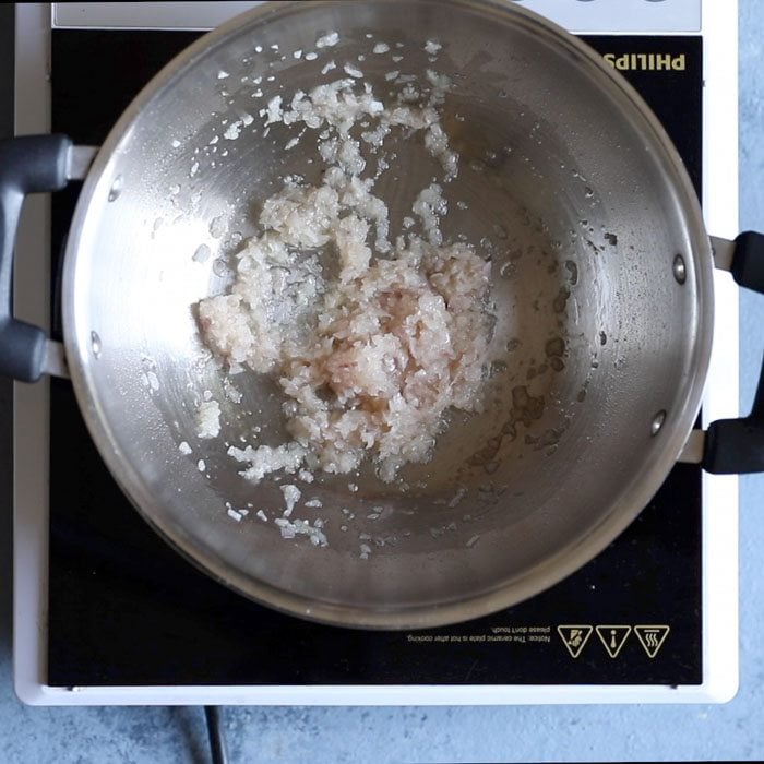 onions sautéed until translucent and softened