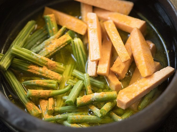 water added to veggies