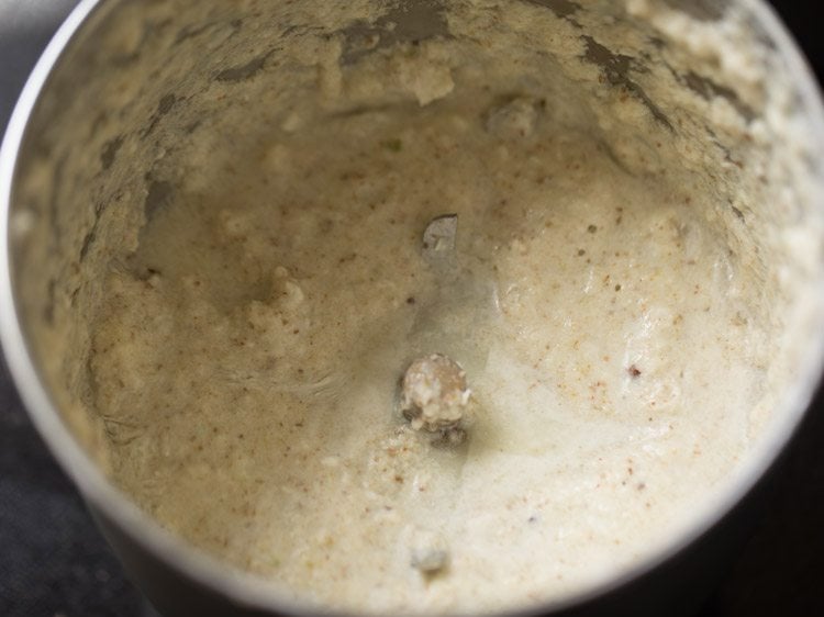 coconut paste in grinder