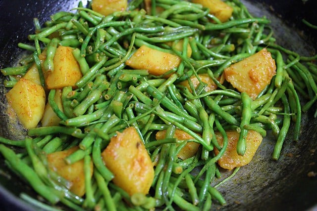 spice powders mixed with the vegetables. 