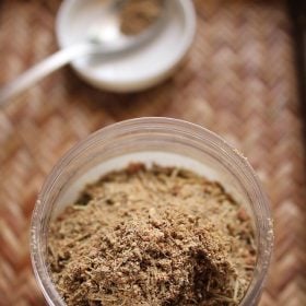 chai spice mix in a jar.