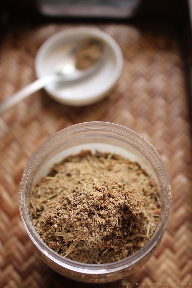 chai spice mix in a jar.