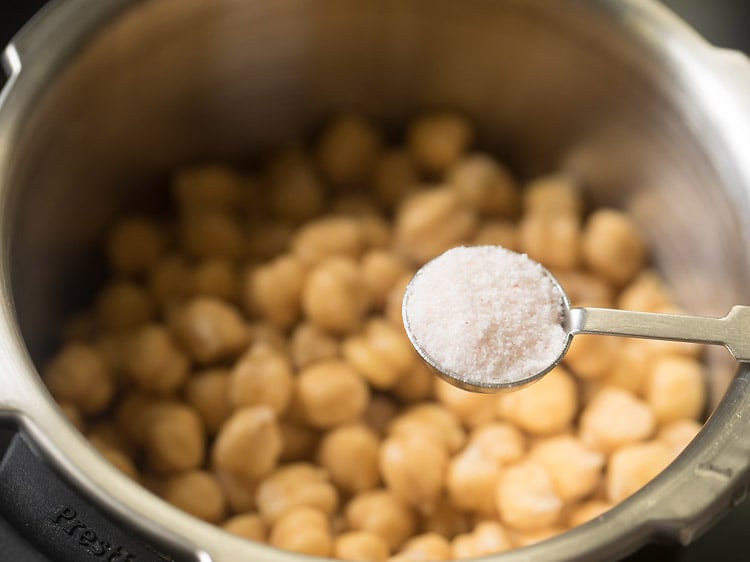 salt added to chickpeas