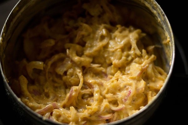 pakora batter ready to make kadhi pakora recipe