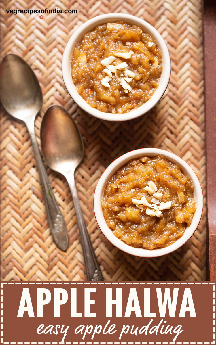 apple halwa served in bowls