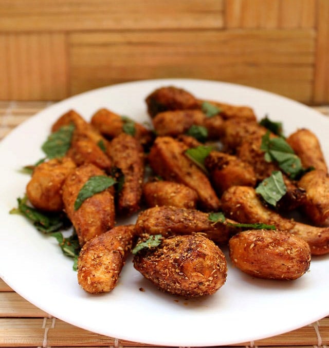 ghuiya ki sabji served on a white plate. 