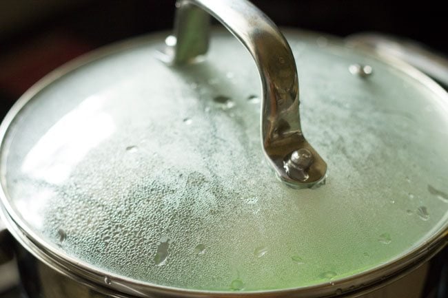 pot covered with glass lid