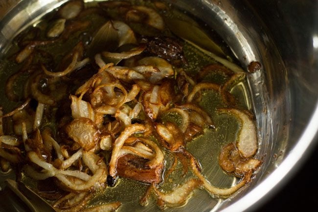 onions caramelized in ghee