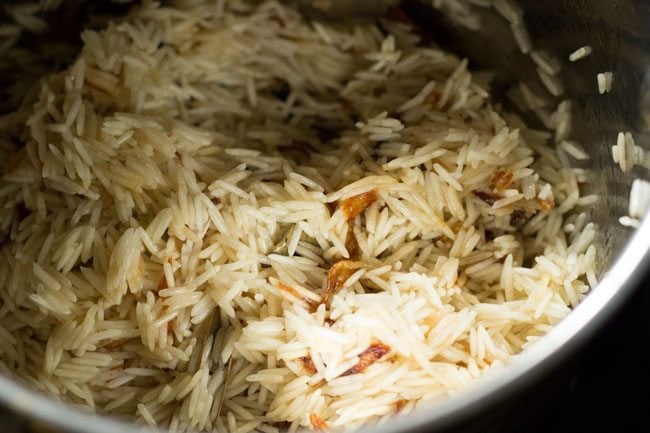 rice mixed with caramelized onions